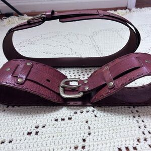 Marks & Spencer Maroon Leather Belt